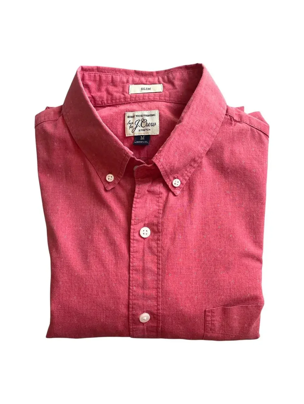 J.Crew Secret Wash Shirt Mens Medium‎ Pink Button Down CLEAN!